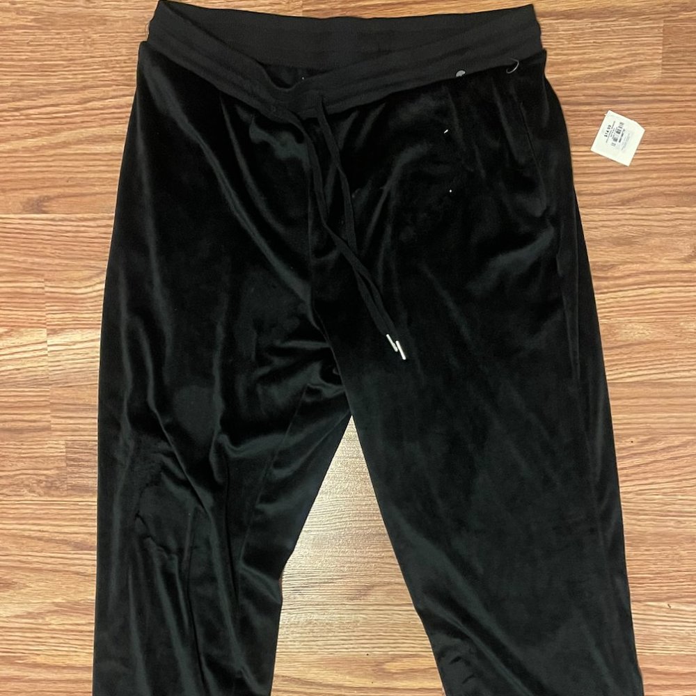 Black bling Juicy couture Velour pants size XL Brand new - Picture 4 of 4